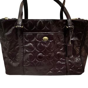 Coach Plum Signature Tote Bag